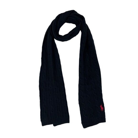 Ralph Lauren black pony knitted  Scarf and mittens New - Picture 4 of 8